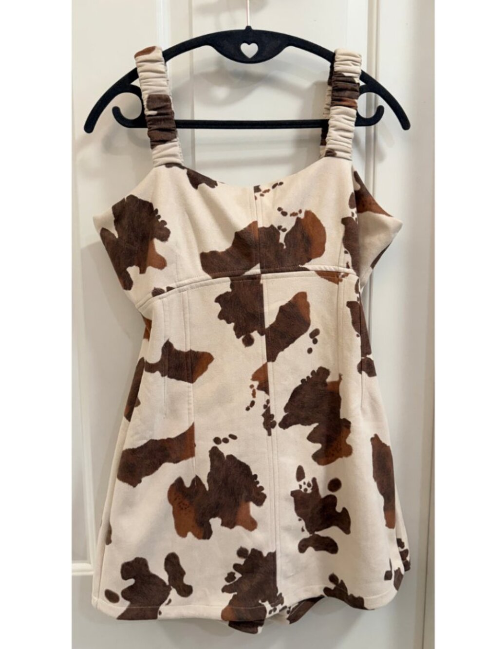 BaeVely Cow Print Western Romper Medium
